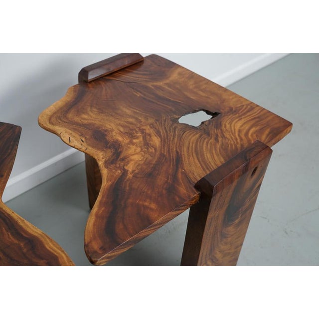 Vintage Natural Coffee Tables in Walnut, Ca 1970/1980 For Sale - Image 14 of 17