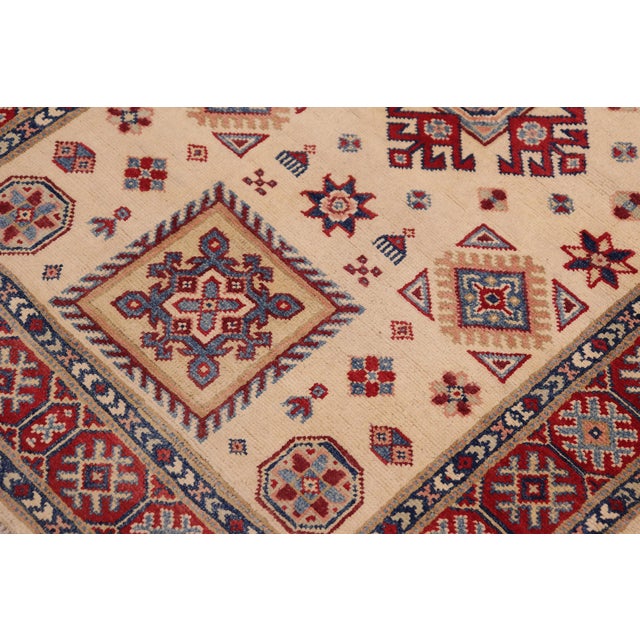 Tribal Kazak Gold/Red Wool Rug - 3'3''x4'9'' For Sale - Image 4 of 10
