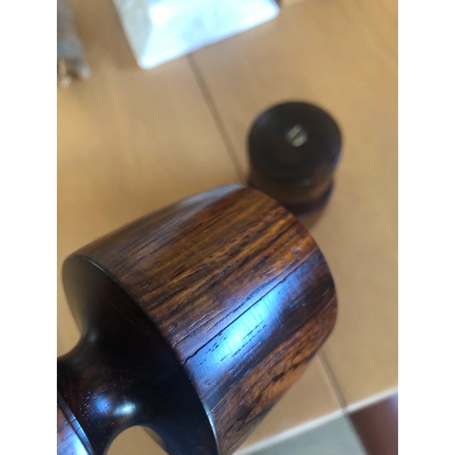 Vintage Danish Rosewood Salt & Pepper Mill Shakers- Set of 2 For Sale - Image 10 of 11