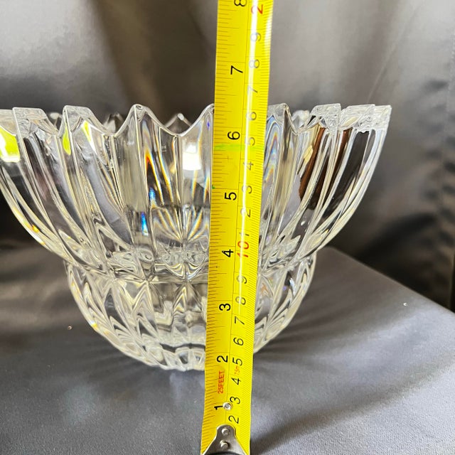 Mikasa Ice Palace Crystal Bowl 10” Sculptural Modern Decor Slovenia Heavy For Sale In Portland, OR - Image 6 of 9