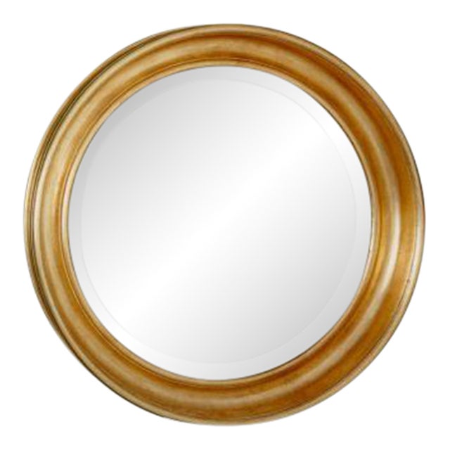 Friedman Brothers Connor Round Mirror in Classic Gold - 42" For Sale