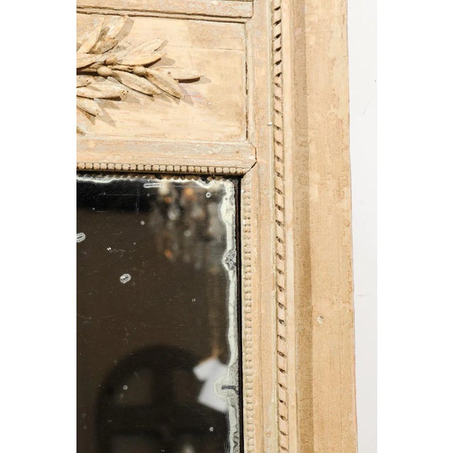 French Louis XVI Period 1790s Painted Wood Trumeau Mirror with Scrollwork Motifs For Sale - Image 10 of 12