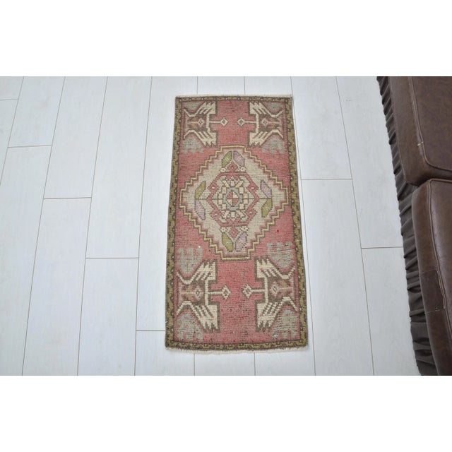 Vintage Hand-Made Floor Muted Door Mat For Sale In Phoenix - Image 6 of 6