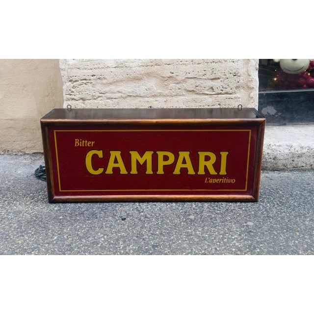 Red Vintage Campari Sign, 1970s For Sale - Image 8 of 8