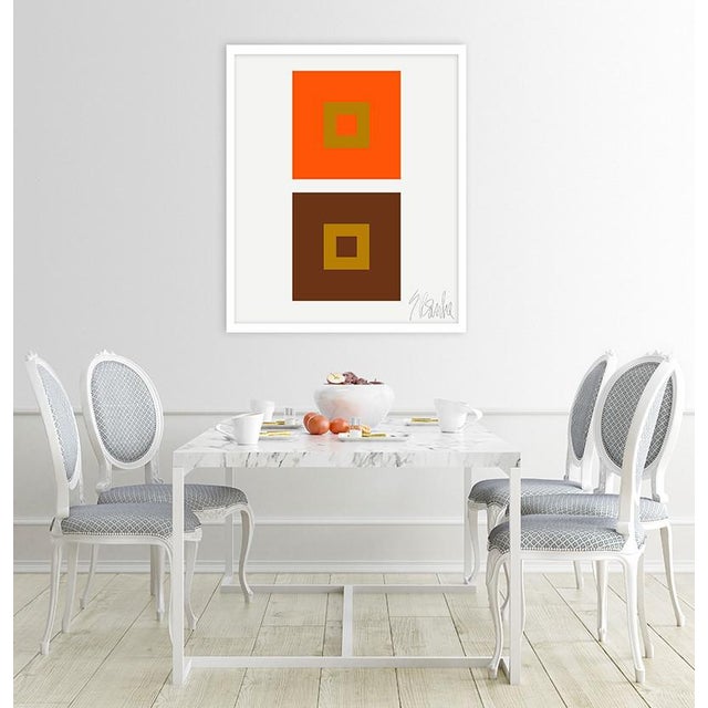 "Dynamic Color Change No. 3" by Liz Roache (orange and brown) This Modern, Mid Century, Contemporary Fine Art Print was...