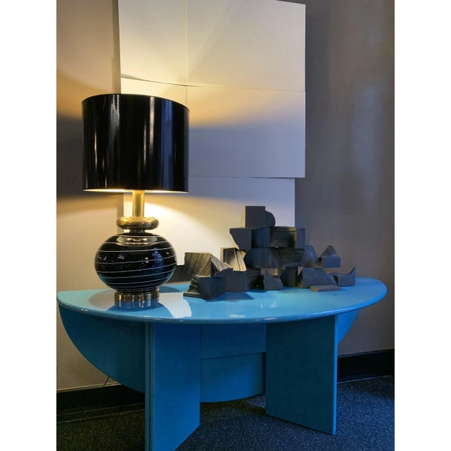 Black Murano Glass Table Lamp, Italy, 1970s For Sale - Image 6 of 13