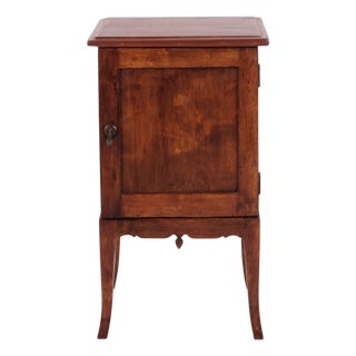 Bedside Table in Dark Wood with Brass Mounts and Tapered Legs, 1940s For Sale