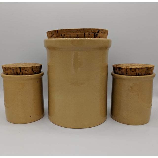 20th Century English Contemporary Yellow Ceramic Kitchen Canisters