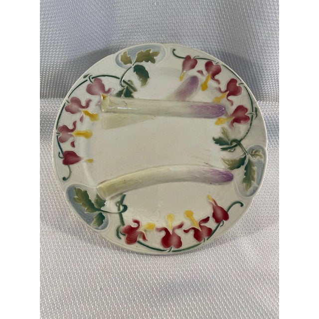 Antique French Faience Saint Clement Asparagus Plate For Sale - Image 12 of 12