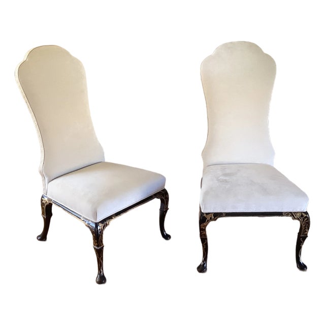 Mid 20th Century Hollywood Regency Chinoiserie Dining/Side Chairs - Set of 2 For Sale