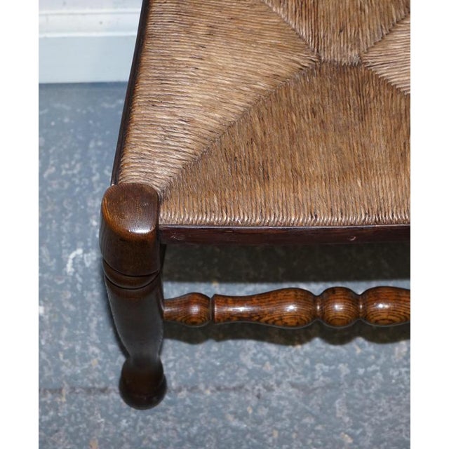Antique English Rush Seat Ladderback Dining Chairs, 1910s, Set of 6 For Sale - Image 15 of 18