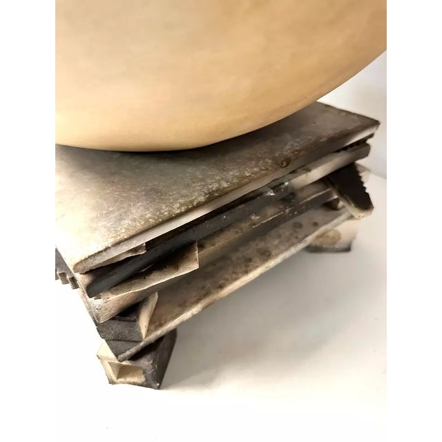 1980s Contemporary Ceramic Studio Pottery Art Vase on Stand For Sale In Chicago - Image 6 of 11