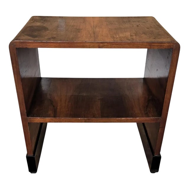 Mid-Century Art Deco Wooden Bar Side Cocktail Table, 1940s For Sale