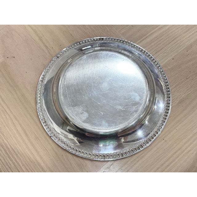 Late 20th Century Vintage Wilcox Silverplate Round Serving Tray For Sale - Image 5 of 6