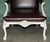 Vintage French Louis XV Style Oxblood Leather Armchair with Painted Frame For Sale - Image 4 of 18