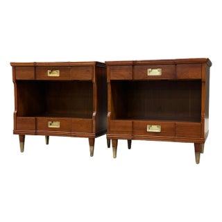 1960s Pair of Refinished Cherry Nightstands by John Widdicomb For Sale