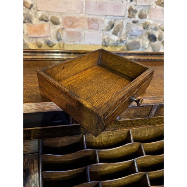 Vintage Jacobean Carved Oak Secretaire, 1920 For Sale - Image 12 of 18