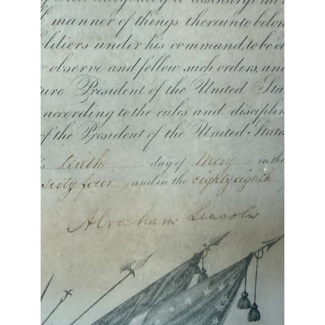 Paper Mid 19th Century Abraham Lincoln Brigadier General Commission Signed as President For Sale - Image 7 of 8