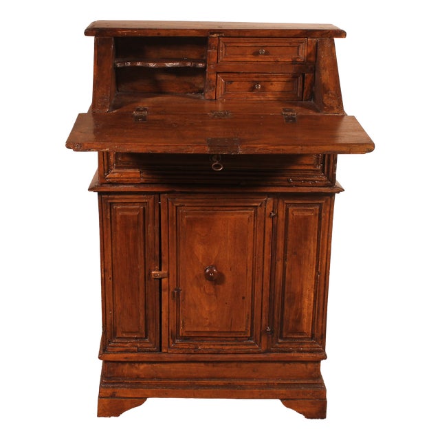 17th Century Italian Renaissance Walnut Oratory with Drop-Front For Sale