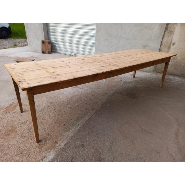 Large Fir Farm Table, 1940s For Sale - Image 14 of 18