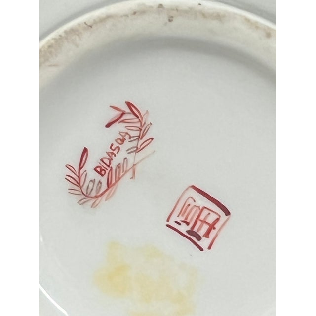 Ceramic Pair of Japanese Art Porcelain Imari Vase With Marking in the Bottom For Sale - Image 7 of 9