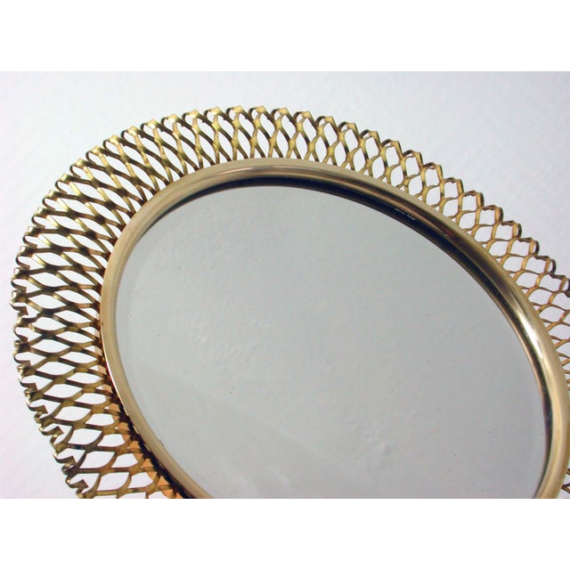 Silver Mid-Century German Brass Vanity Table Mirror from Vereinigte Werkstätten Munich For Sale - Image 8 of 12