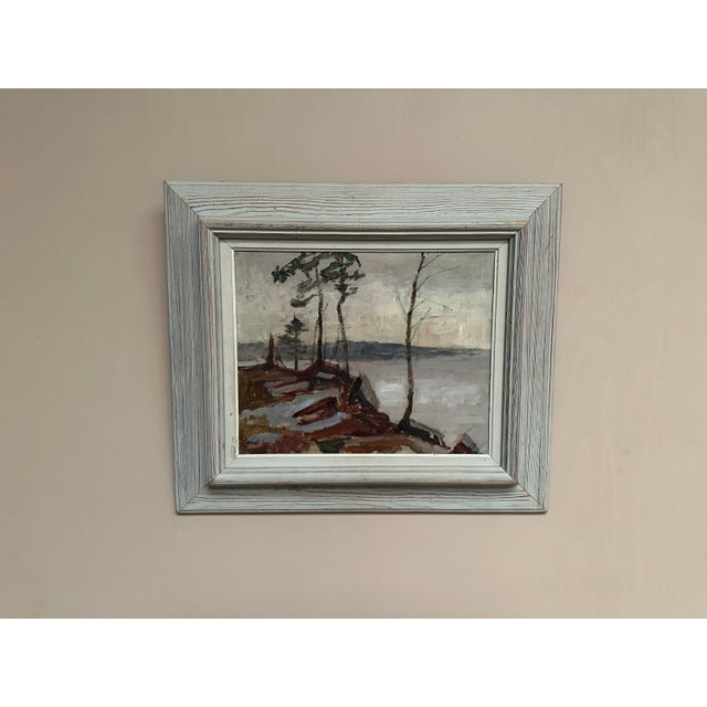 Original Scandinavian Oil on Panel – “Landscape” by Unknown Artist – Signed – Vintage & Framed – 62 × 54 cm (24.4" ×...