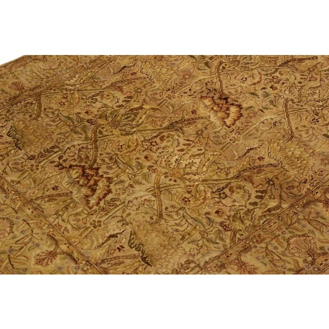 1980s Semi Antique Tan/Gold Hand-Knotted Rug -4'2 X 6'2 For Sale In New York - Image 6 of 9