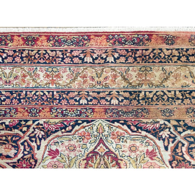 Ivory Early 20th Century Persian Lavar Kirman Rug For Sale - Image 8 of 15
