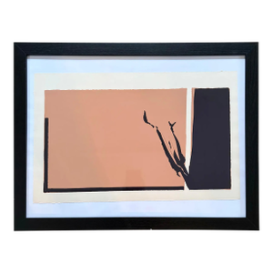 Barbara Beck 1970 Framed Mid-Century Modern Handprinted Screen Print on Paper - Black Wood Frame