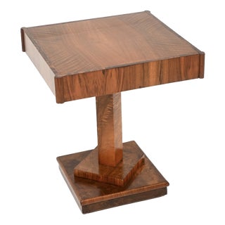Art Deco Figured Walnut Side Table, 1930 For Sale