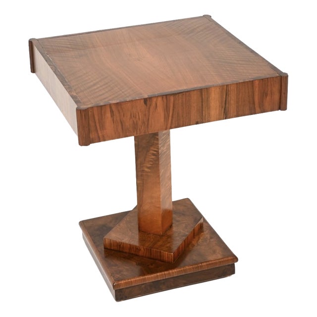 Art Deco Figured Walnut Side Table, 1930 For Sale