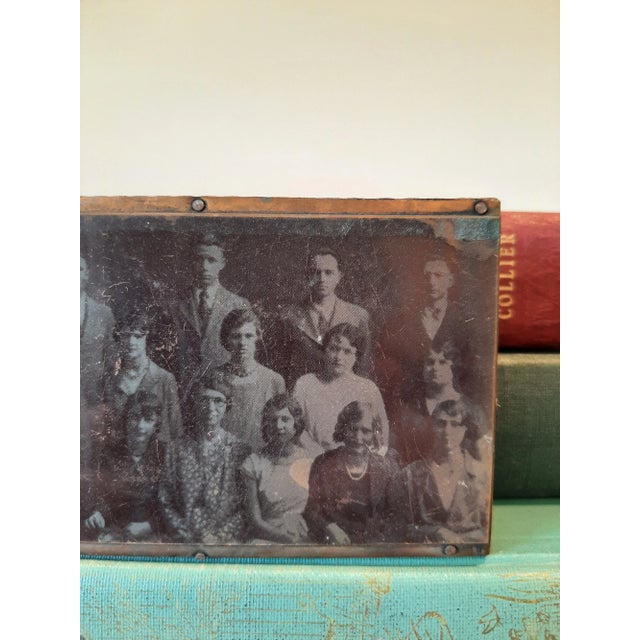 Vintage Copper Group Photo Negative 1920s Newsprint Block For Sale In Fayetteville, AR - Image 6 of 8