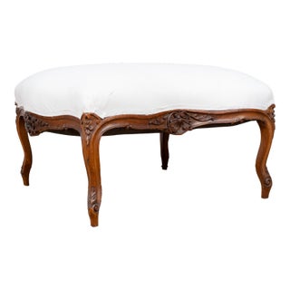 Antique French Upholstered Ottoman For Sale