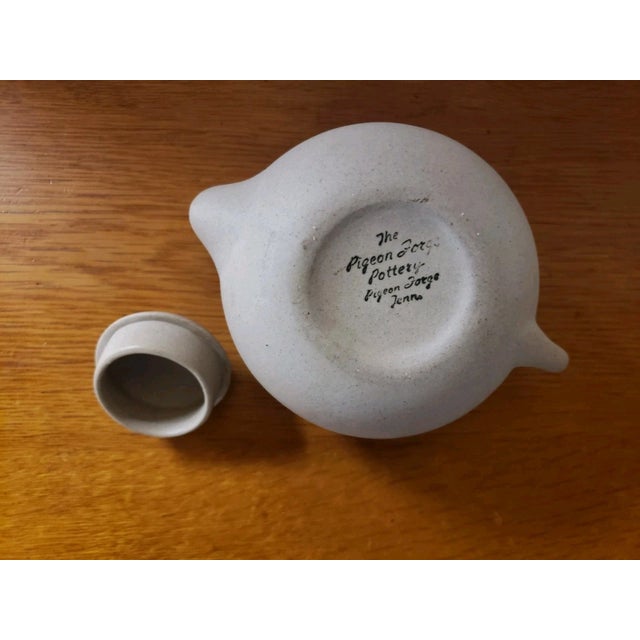 1960s foriginThe Pigeon Forge Pottery Dogwood Motif Small Teapot Stoneware Decor For Sale In New Orleans - Image 6 of 6
