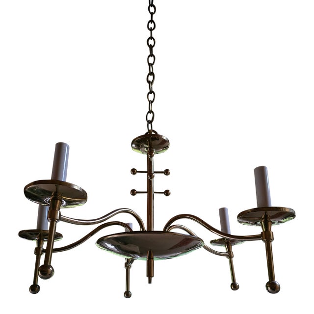 Vintage Mid Century Modern Italian Stylized Chandelier For Sale