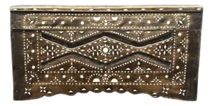 Vintage Mother of Pearl Inlay Wooden Small Box Trunk