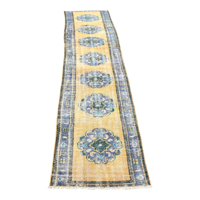 1960s Vintage Turkish Runner Rug - 2′3″ × 10′4″ For Sale