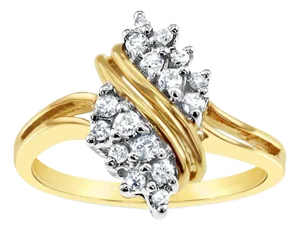 One Third Carat Vintage Diamond Cluster Ring, Size 7