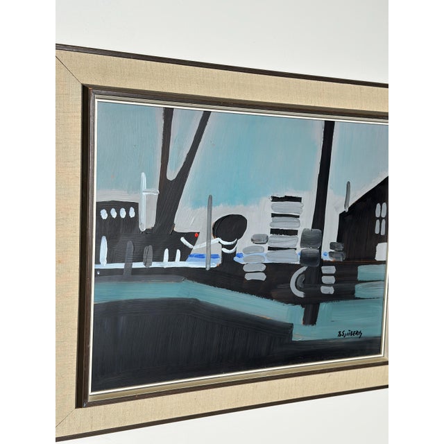 Bertil Sjöberg, Midnight Harbour, Oil on Panel, Framed For Sale - Image 11 of 18