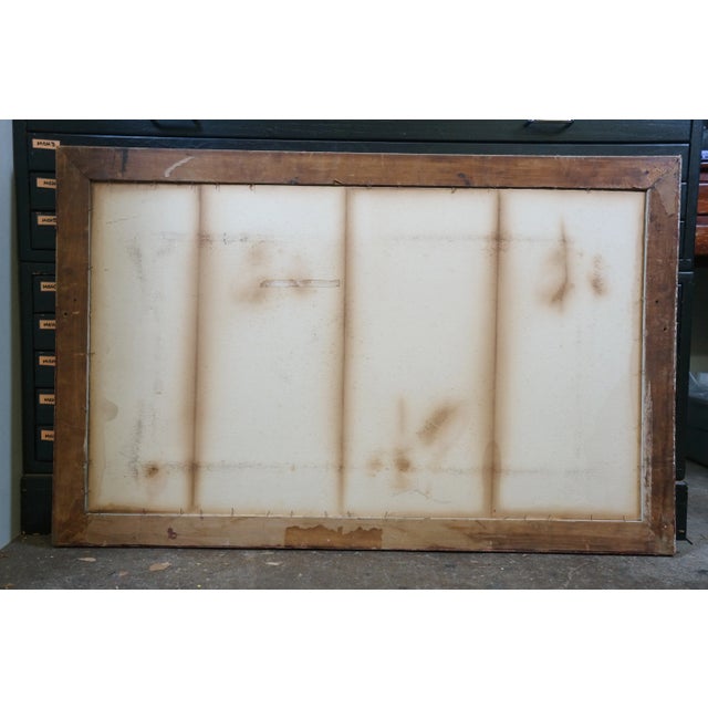 Antique Louis Kinney Harlow Coastal Sailboats Seascape Chromolithograph Print 41" For Sale - Image 11 of 12