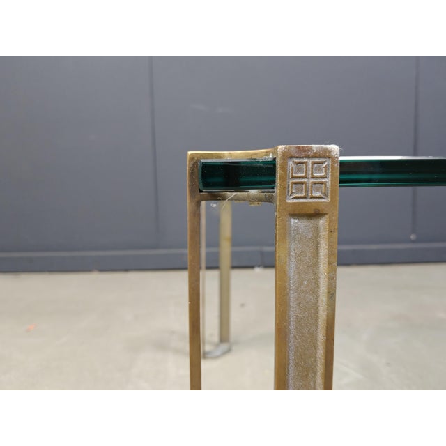 Rectangular Glass and Cast Brass T24 Pioneer Coffee Table by Peter Ghyczy, 1970s For Sale - Image 4 of 13