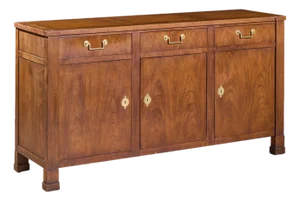 Baker Walnut and Brass Buffet Credenza