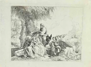 Giovanni Battista Tiepolo, Rest on the Flight into Egypt, Etching, 1750