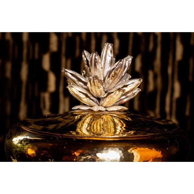 Made it Italy designed by Flavio Gil, this hammered brass ice bucket is a work of art. The interior bowl is removable and...