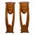 Mid 20th Century Javanese Art Deco Style Teak Wood & Brass Brace Plant Stands - A Pair For Sale