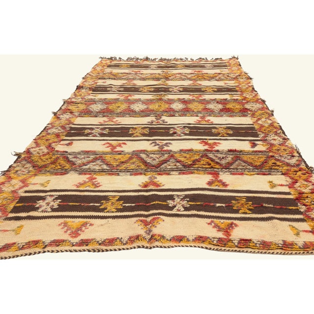 Tribal Vintage Taznakht Glaoui Moroccan Rug, 04'02 X 09'02 For Sale - Image 3 of 10