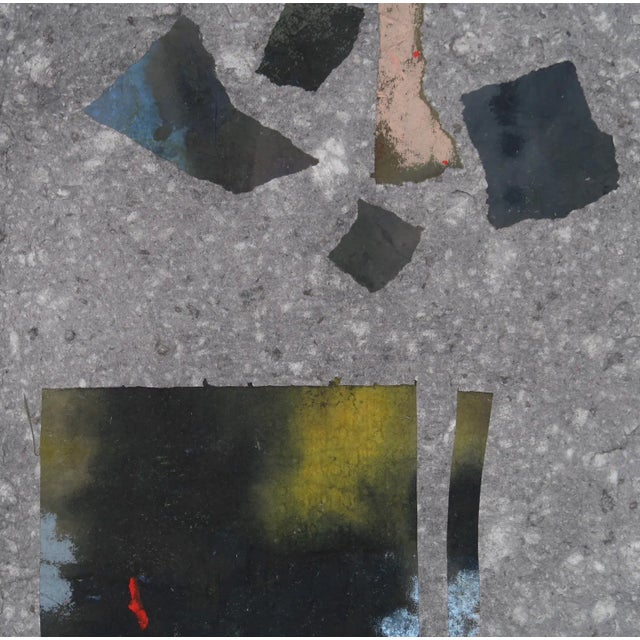 Contemporary Fine Art Abstract Painting Collage on Grey Handmade Paper by Casey R Klein For Sale In Tulsa - Image 6 of 10