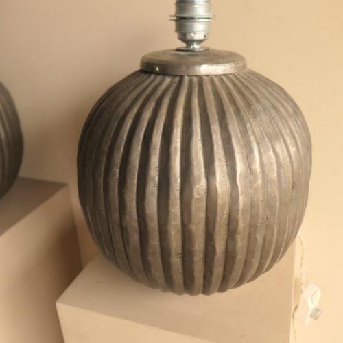 Ribbed Lamps, Set of 2 For Sale - Image 4 of 18