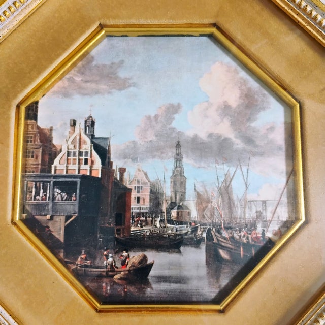This vintage print features Abraham Storck's famous 17th-century masterpiece, "The Port of Amsterdam," capturing a...